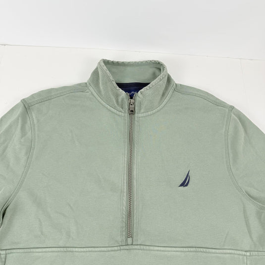 Translation missing: en.Nautica Men's Long Sleeve Half-Zip Sweatshirt Size Small Green Classic Fit