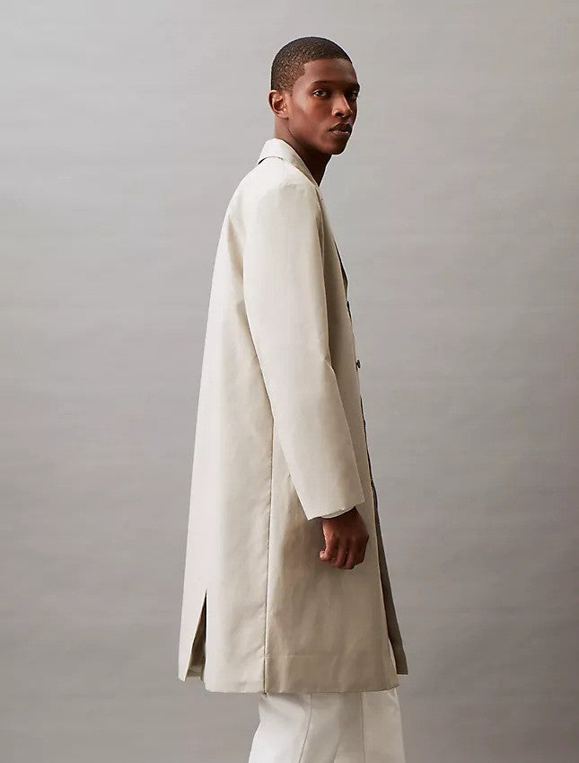 Translation missing: en.Calvin Klein Men's Classic Fit Button-Front Trench Coat - Abbey Stone-Medium