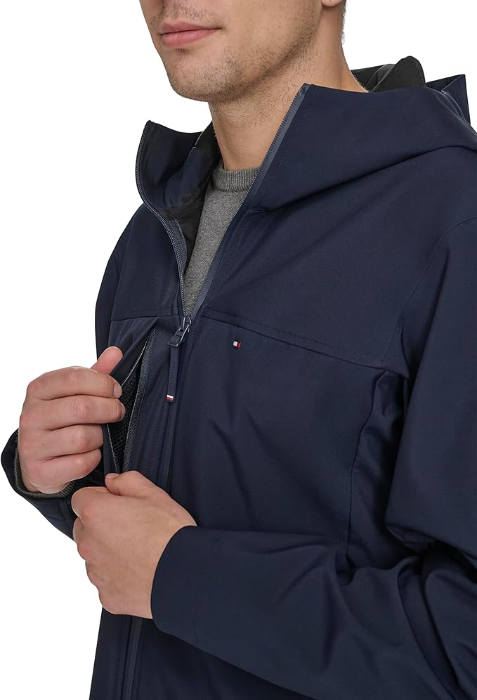 Translation missing: en.Tommy Hilfiger Men's Rain Jacket Size Large Navy Water Wind Resist Softshell