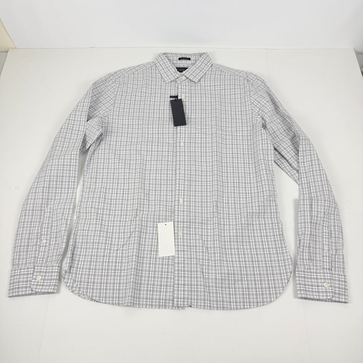 Translation missing: en.The Men's Store  Bi-Color Plaid Classic Fit Shirt Grey-2XL