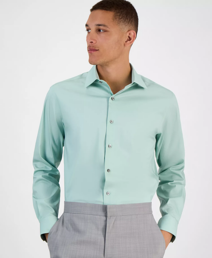 Translation missing: en.Alfani Men's Slim-Fit Temperature Regulating Dress Shirt Sage-17-17.5 34/35