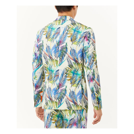 Translation missing: en.Tallia Men's Cotton Blend Tropical Slim Fit Blazer in Blue Cream-XL 44-46