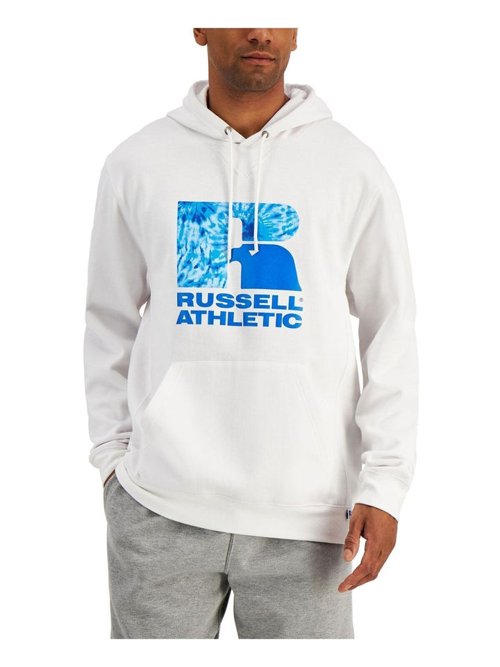 Translation missing: en.Russell Athletic Men's Santiago Logo-Print Hoodie in White-XL