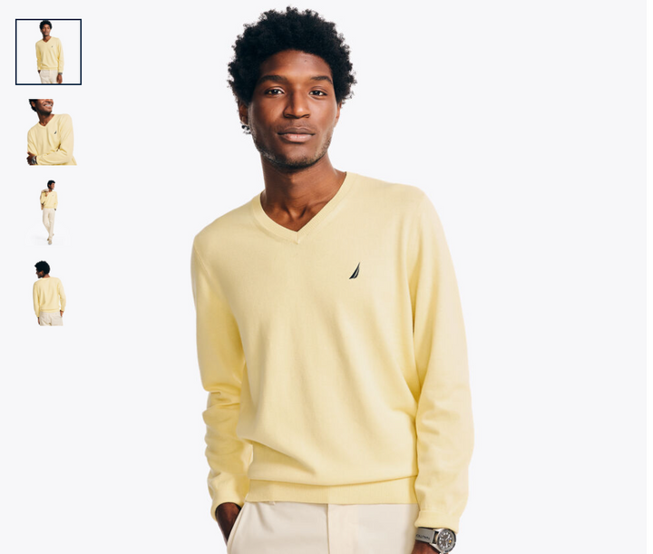 Translation missing: en.Nautica Men's Navtech Performance Soft V-Neck Sweater French Vanilla-2XL