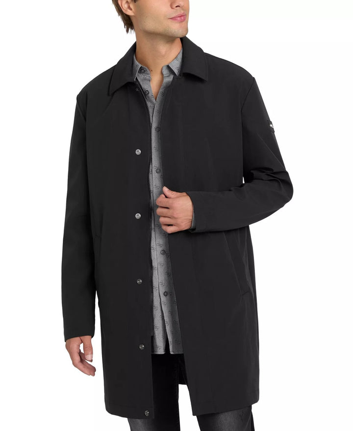 Translation missing: en.Guess Men's Lightweight Water Resistant Ripstop Trench Coat - Jet Black-XL