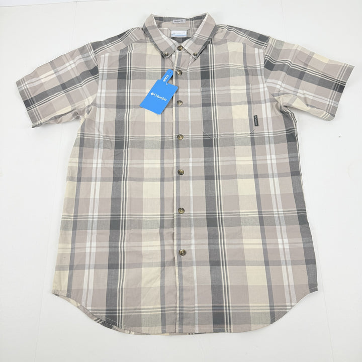 Translation missing: en.Columbia Men's Rapid Rivers II Short Sleeve Plaid Shirt Flint Grey-Size Small