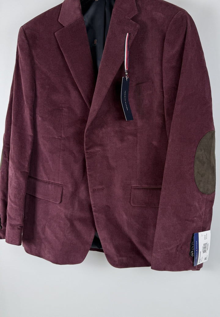 Translation missing: en.Tommy Hilfiger Men's Modern-Fit Corduroy Elbow Patch Sport Coat - Burgundy-40S
