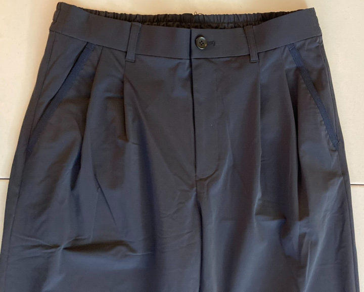 Translation missing: en.Zucca Men's 4 Carvico Cropped Pleated Trousers in Navy-Small