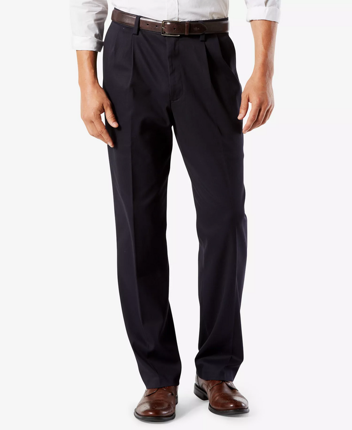 Translation missing: en.Dockers Men's Classic Fit Easy Pleated Khaki Pants, Stretch Flex Navy-33x30