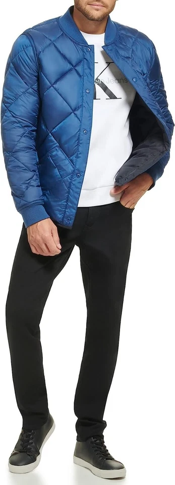 Translation missing: en.Calvin Klein Men's Quilted Jacket Size XL True Navy Reversible Windbreaker