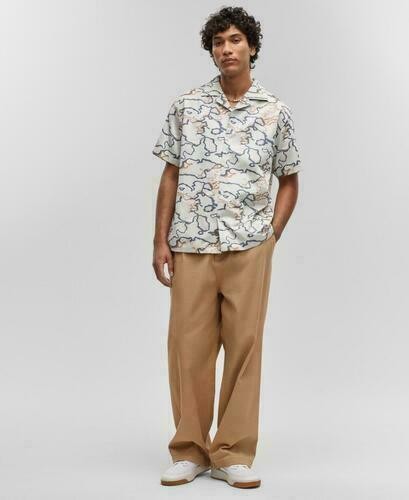 Translation missing: en.Mode of One Men's Relaxed-Fit Printed Button-Down Camp Shirt Iced Mint -2XL