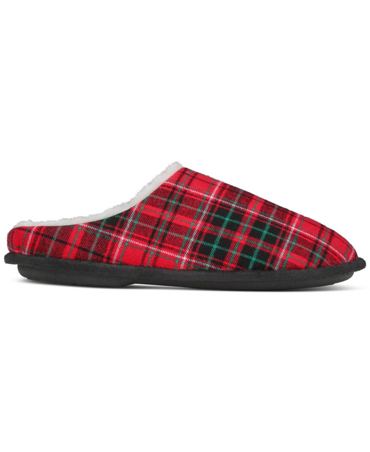 Translation missing: en.Club Room Eden Barn Plaid Comfort Soles Hoodback Slippers Red Multi-Medium 8-9