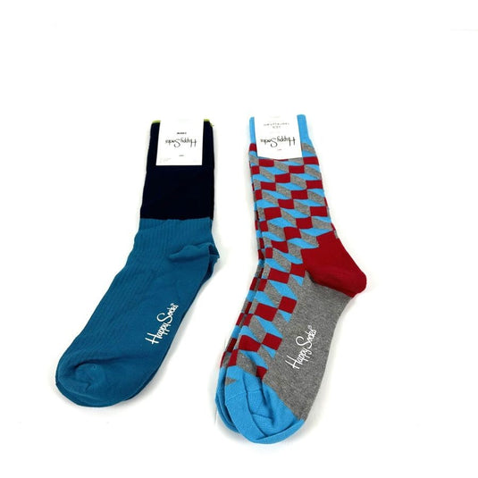 Translation missing: en.Happy Socks 2Pr Filled Optic Socks &amp; I Am Blocked Crew Socks Multi-8-12