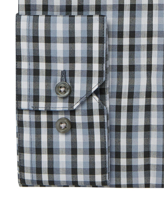 Translation missing: en.Alfani Men's Dennis Plaid &amp; AlfaTech Gingham Shirt Blue Grey 2 Shirts-Small