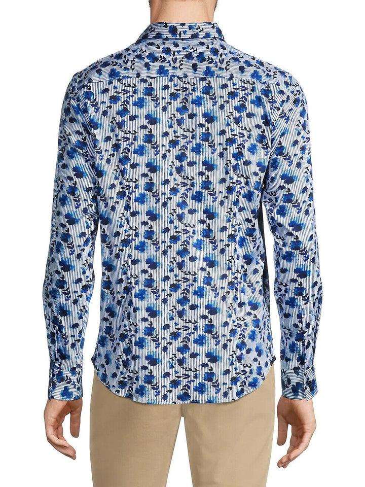 Translation missing: en.Robert Graham Men's Trudie Tailored-Fit Floral Shirt - Blue - Size XL