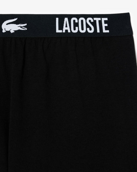 Translation missing: en.Lacoste Men's Straight Fit Logo Band Pajama Shorts Black-Size Small Cotton Blend