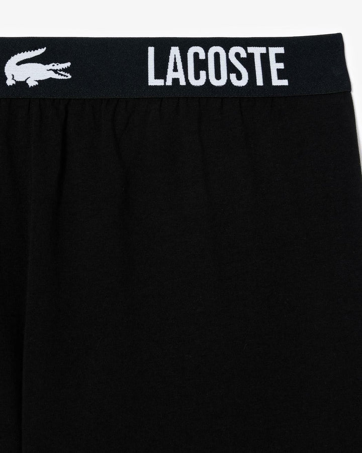 Translation missing: en.Lacoste Men's Straight Fit Logo Band Pajama Shorts Black-Size Small Cotton Blend