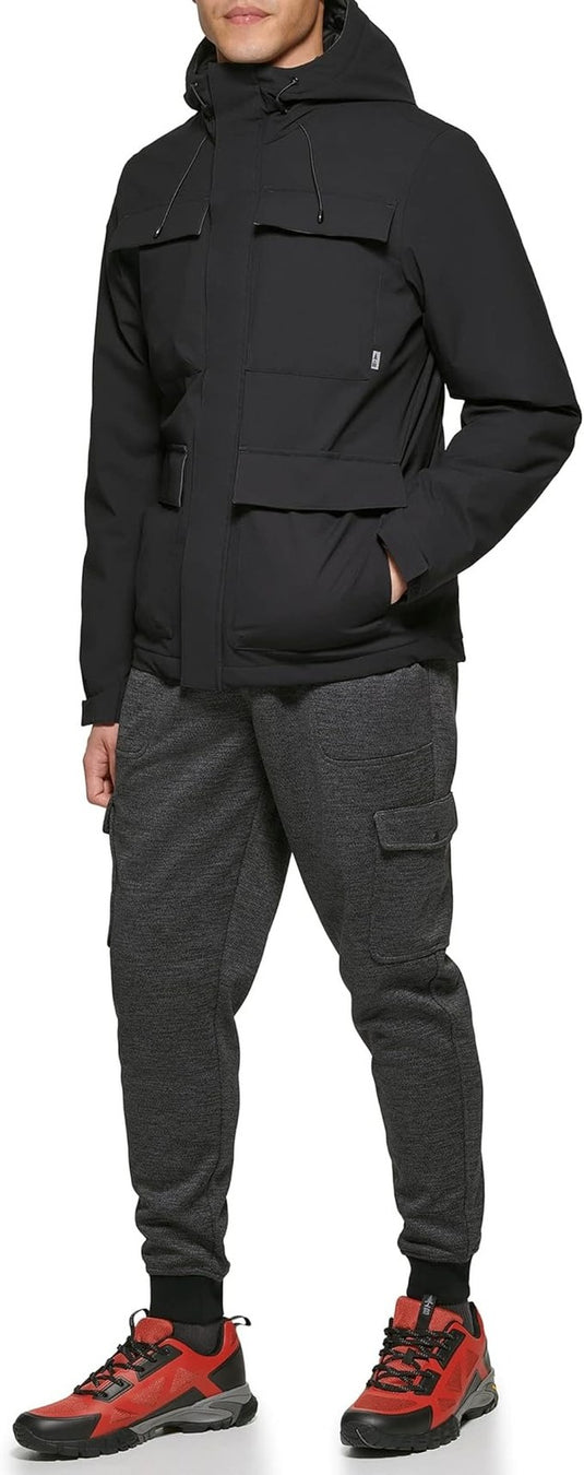 Translation missing: en.Bass Outdoor Men's Storm Rider Hooded Tech Utility Jacket Black-2XL