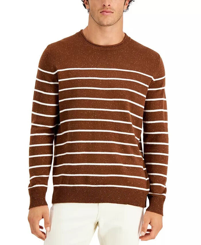 Translation missing: en.Club Room Men's Gregor Striped Sweater in Brown-2XL