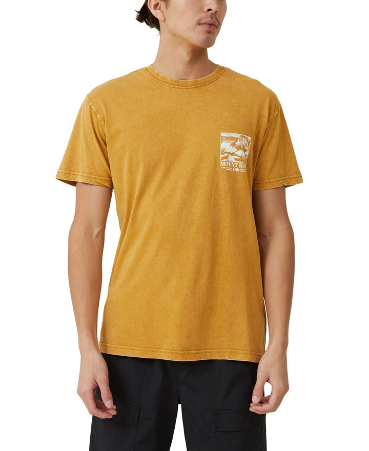 Translation missing: en.Cotton on Men's Premium Loose Fit Art T-shirt - Buckskin Gold, Mount Haku-Large