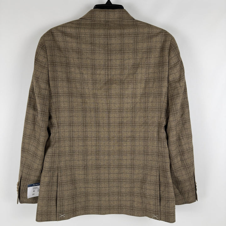 Translation missing: en.Nautica Men's Modern-Fit Branford Plaid Sport Coat Brown Blue Plaid-36S