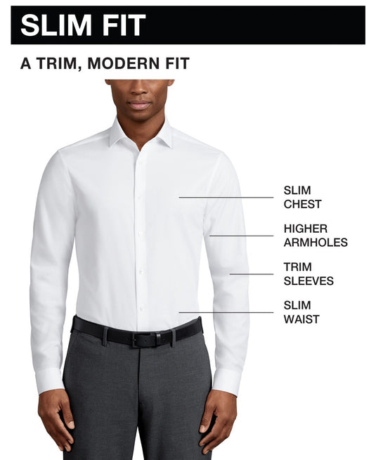 Translation missing: en.Calvin Klein Dress Shirt Mens 17.5 32/33 Pink Lavender Steel Slim Fit PinCord