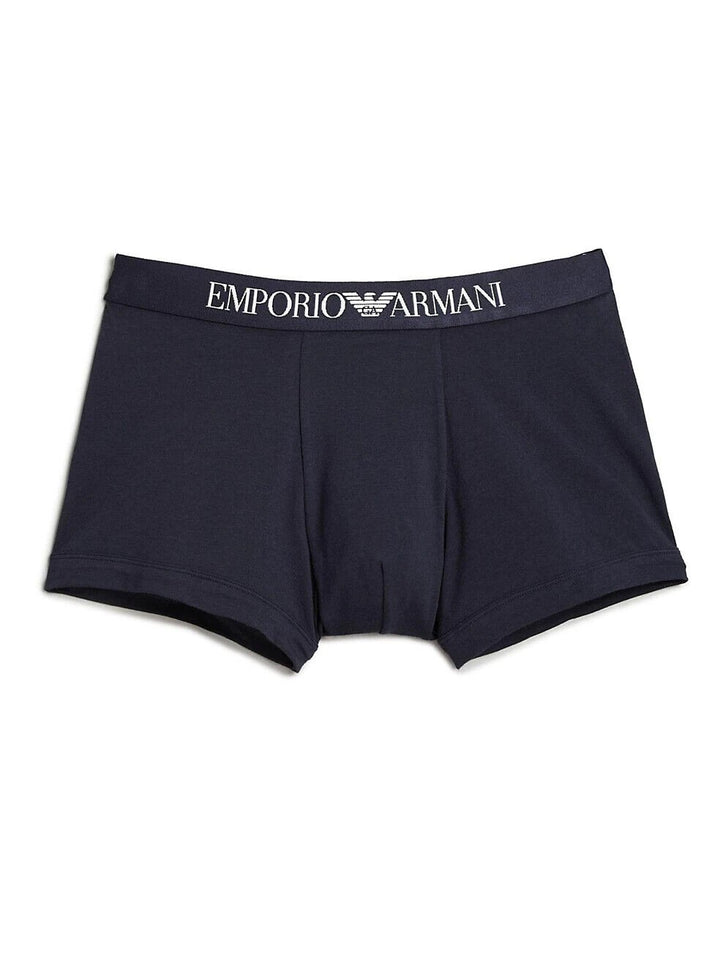 Translation missing: en.Emporio Armani Stretch Cotton Boxer Briefs &amp; Monogram Trunks Blue-Small