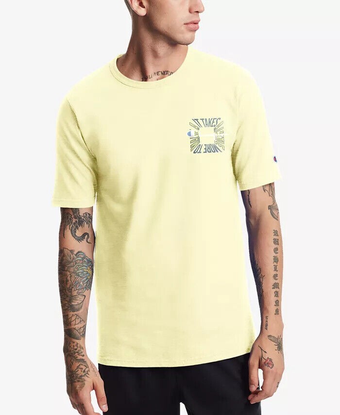 Translation missing: en.Champion Men's Life Heritage Tee It Takes A Little More To Make Lemon Glacier XL