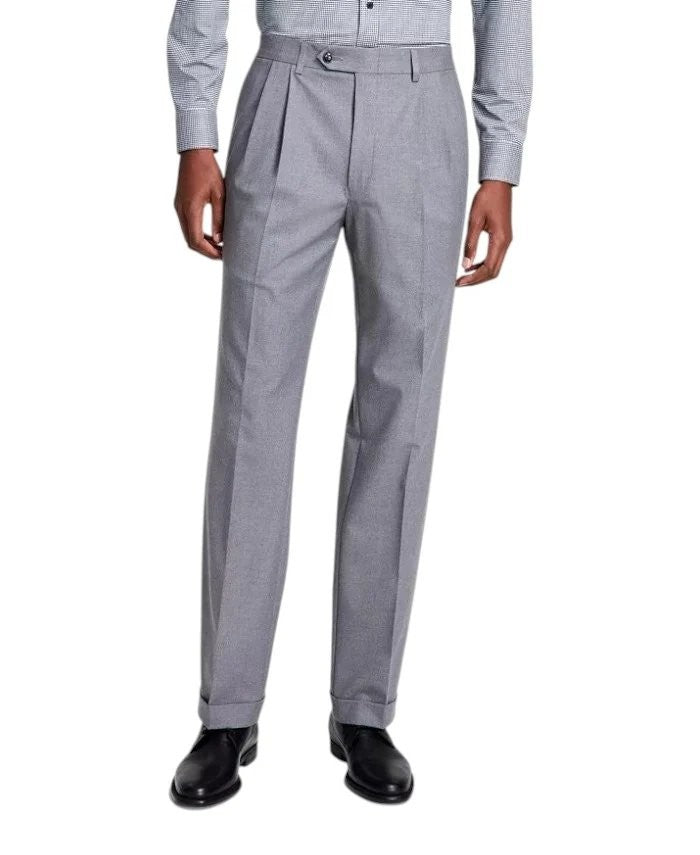 Translation missing: en.Michael Kors Men's Marina Pleated Solid Classic Fit Dress Pants Gray-44x30