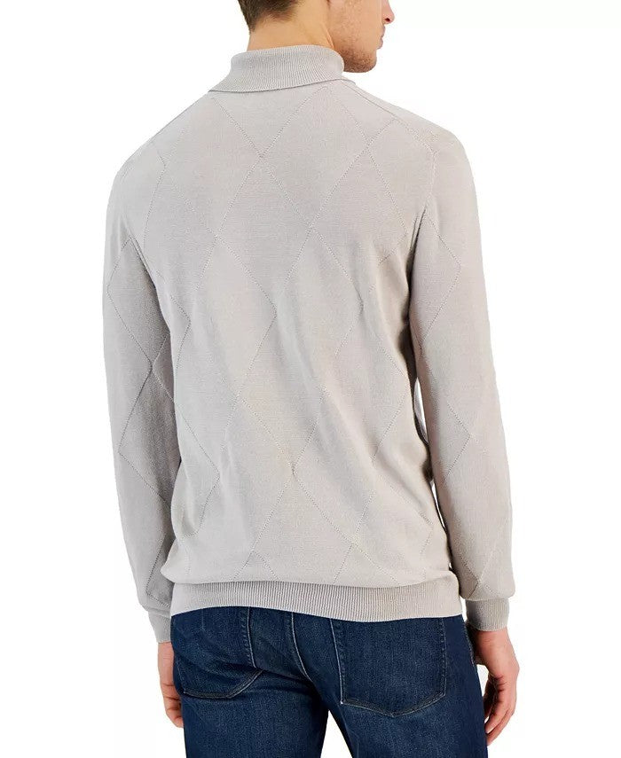 Translation missing: en.Alfani Men's Textured Turtleneck Sweater, London Plane Gray-2XL