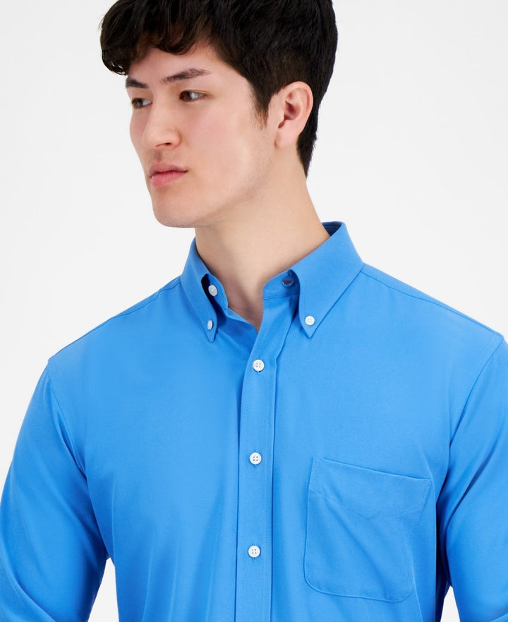 Translation missing: en.Club Room Traveler Dress Shirt Men's 17 34/35 Regatta Blue Regular Fit Stretch
