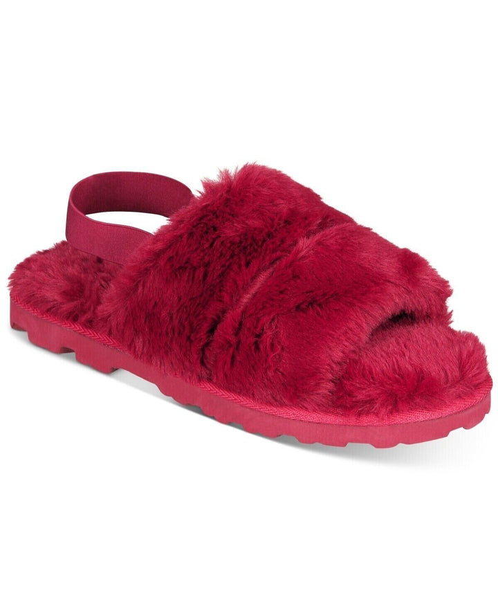 Translation missing: en.Inc International Concepts Men's Faux-Fur Slippers in Red-S 6-7