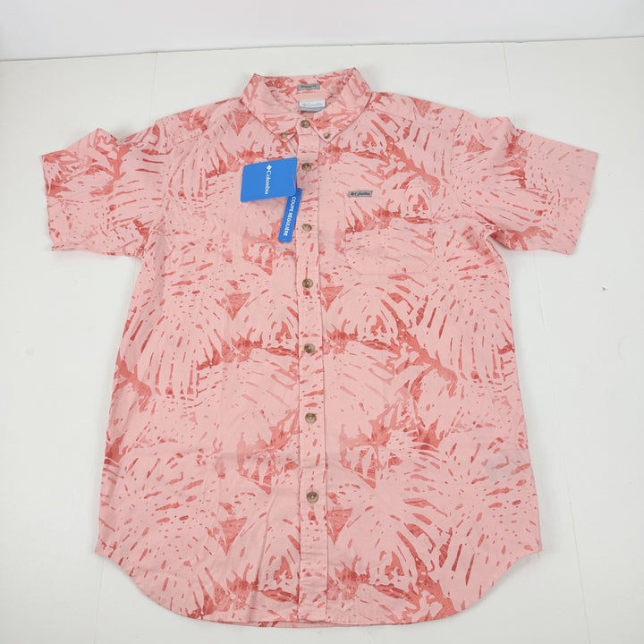 Translation missing: en.Columbia Men's Rapid Rivers II Short Sleeve Print Shirt Pink Sand-Size Small