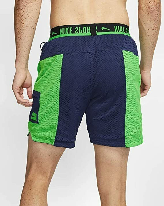 Translation missing: en.Nike Men's Project X Reversable Loose Fit Training Knit Shorts in Navy/Green-XL