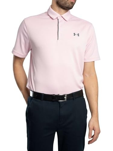 Translation missing: en.Under Armour Men's Tech Polo T-Shirt Loose Fit 647 Prime Pink Pitch Gray-3XL