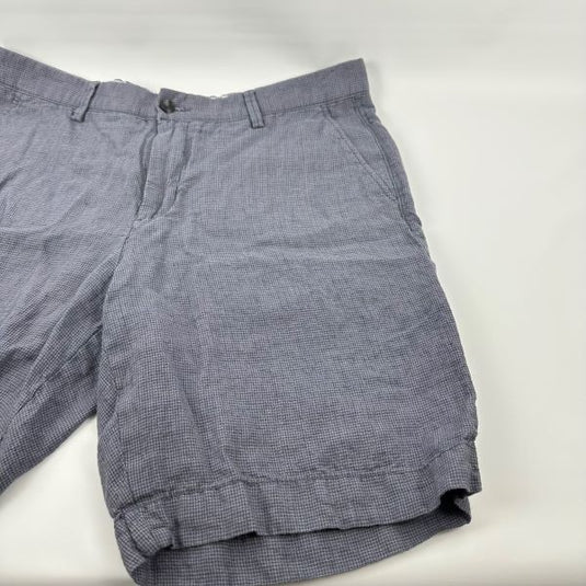 Translation missing: en.The Men's Store at Major Dept Store Linen Micro-Houndstooth Sport Shorts Navy-40
