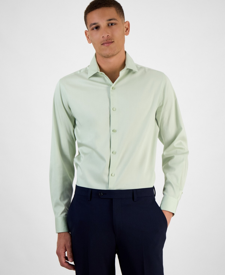 Translation missing: en.Bar III Dress Shirt Men's Spread-Collar Sateen Bok Choy Green-15-15.5 32/33