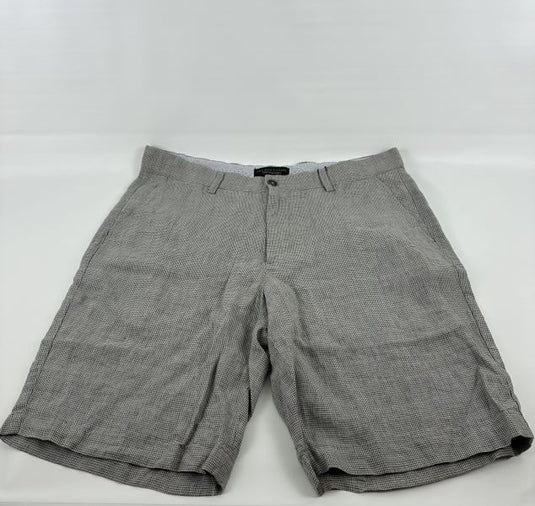 Translation missing: en.The Men's Store at Major Dept Store Linen Micro-Houndstooth Sport Shorts Grey-36