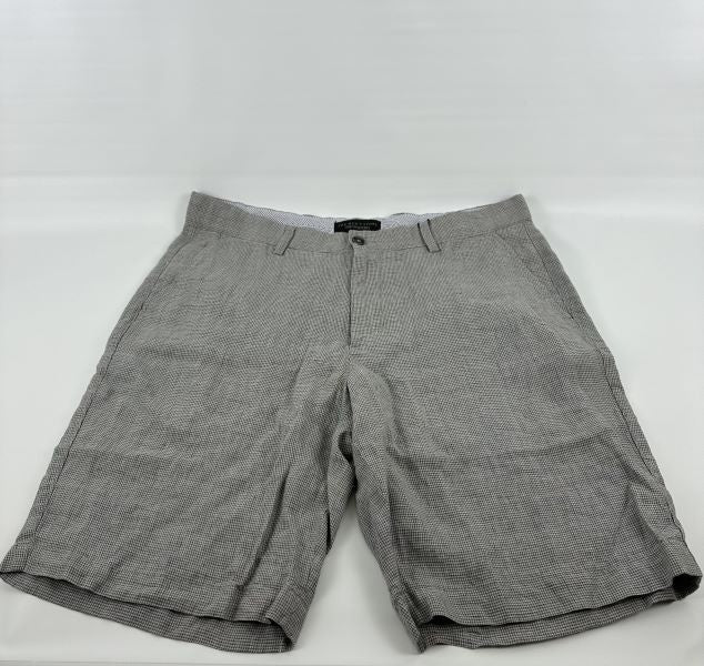 Translation missing: en.The Men's Store at Major Dept Store Linen Micro-Houndstooth Sport Shorts Grey-36