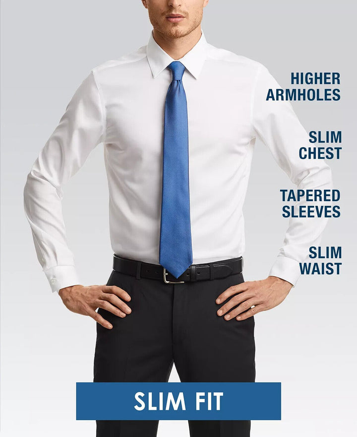 Translation missing: en.Bar III Men's Slim Fit Chambray Dress Shirt Navy Blue-Small 14-14.5