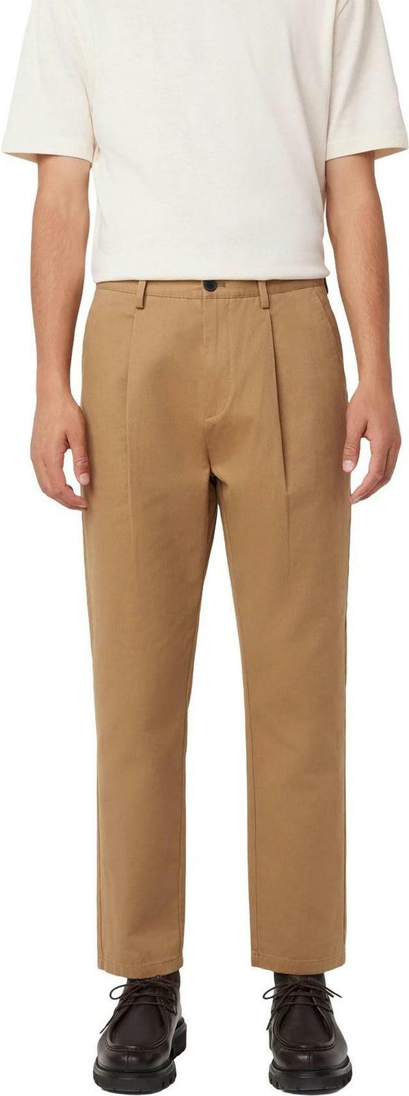 Translation missing: en.Frank and Oak Mens Jamie Relaxed-Tapered Fit Cropped Pleated Pants DK Yellow-36
