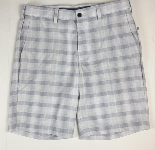 Translation missing: en.PGA TOUR Men's 9in Shadow Plaid Golf Shorts Blue Gray Size 32 Active Waistband