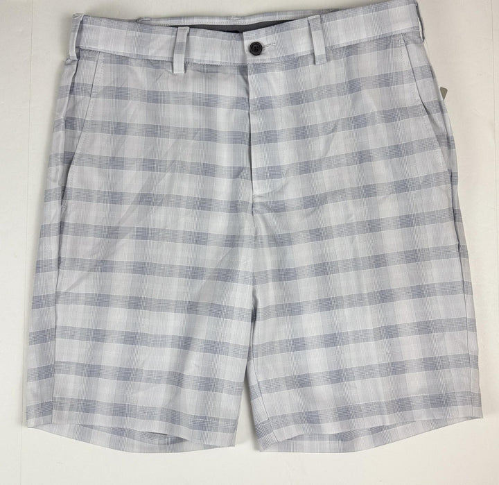 Translation missing: en.PGA TOUR Men's 9in Shadow Plaid Golf Shorts Blue Gray Size 32 Active Waistband