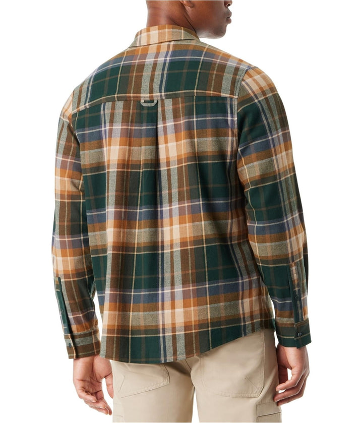 Translation missing: en.Bass Outdoor Men's Classic Fit Plaid Stretch Flannel Shirt - Green Multi-2XL