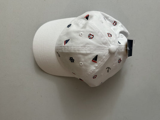 Translation missing: en.Club Room Men's Nautical Embroidered Baseball Hat White-O/S