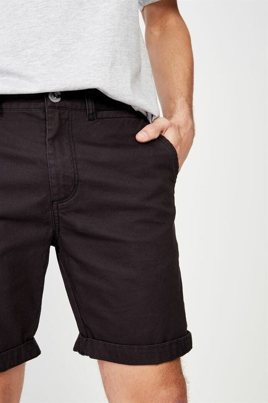 Translation missing: en.Cotton On Men - Washed Chino Short in Pigment Black-Size 28
