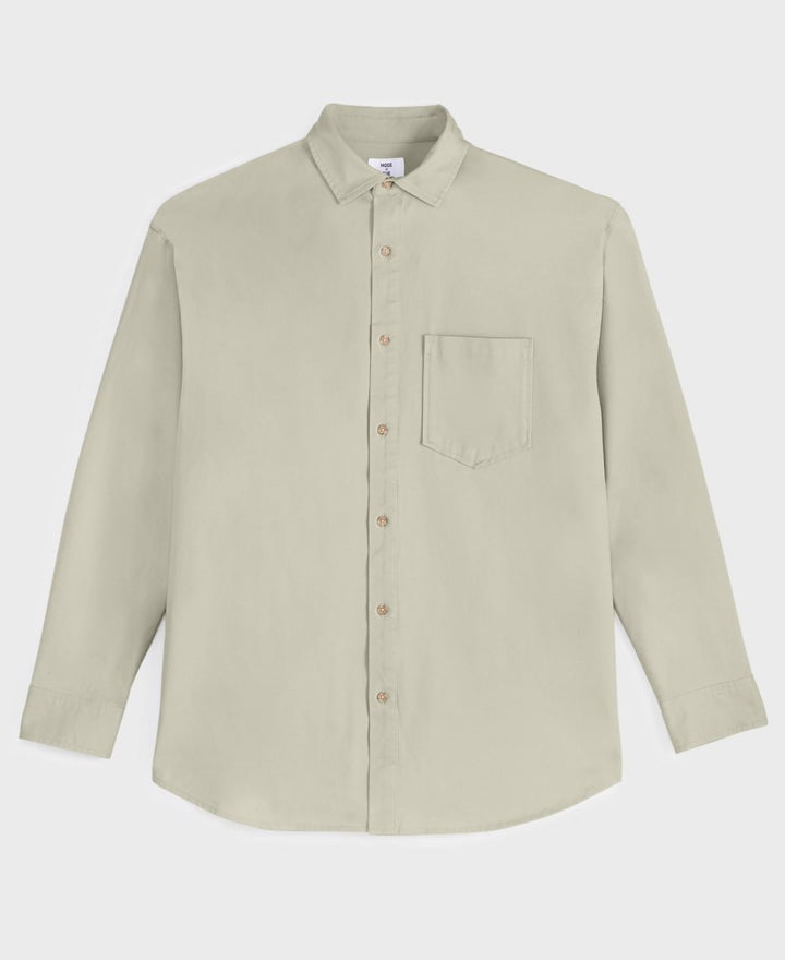 Translation missing: en.Mode of One Men's Relaxed-Fit Button-Down Twill Shirt Dark Ecru-Medium