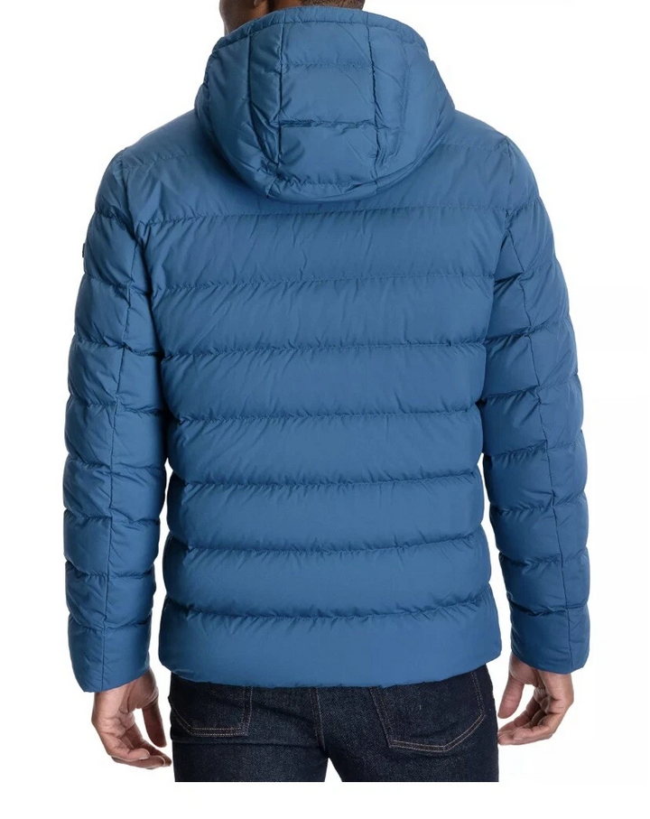 Translation missing: en.Michael Kors Men's Hooded Puffer Jacket Size Small Pacific Blue Wind-Resistant