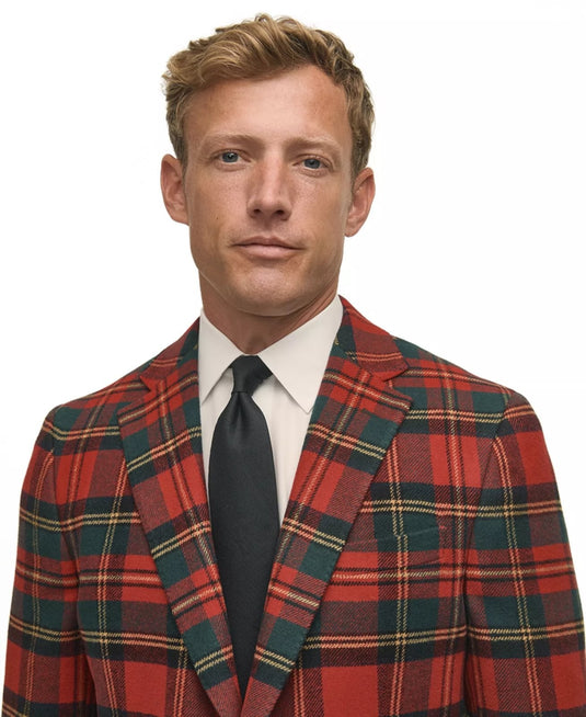 Translation missing: en.B by Brooks Brothers Men's Classic-Fit Wool-Blend Plaid Sport Coat Red Multi-54R