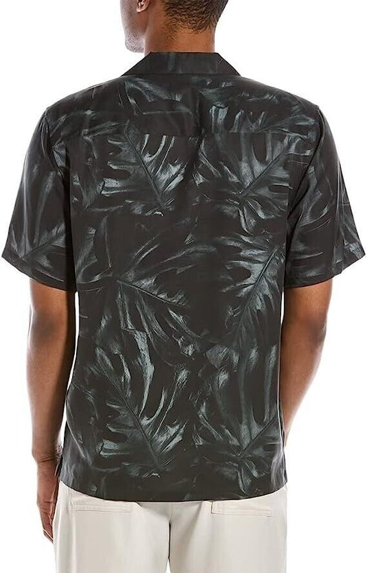 Translation missing: en.Theory Men's Noll Bold Palm Print Camp Collar Shirt in Balsam Multi M0479518-Med